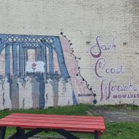 Murals across from Walsh Memorial Park pay tribute to the men from the district who participated in the South Coast Waratahs recruiting march in late 1915
