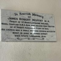 Memorial to the first rector of St Mary's. A Naval Chaplain 1849