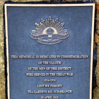 Tea Gardens War Memorial Dedication Plaque