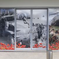 Photographic memorial right side on outer glass