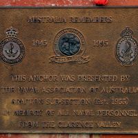 Grafton War Memorial Gardens Australia Remembers RAN Personnel Commemorative Plaque