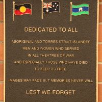 Grafton War Memorial Gardens Aboriginal and Torres Strait Islanders Men and Women Commemorative Plaque