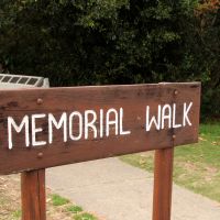 Entrance to the Kingscliff War Memorial Walkway with Commemorative Wall in the Background