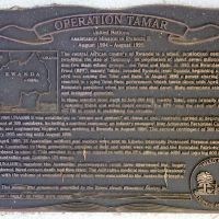 "Operation Tamar - Rawanda 1994 - 1995" Commemorative Plaque on the Kingscliff Memorial Walkway
