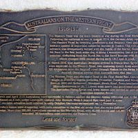 "Australians on the Western Front 1916 - 1918" Commemorative Plaque on the Kingscliff Memorial Walkway