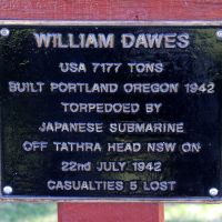 "Ship William Dawes" Memorial Plaque Located Along the Centaur and Merchant Marine Memorial Walkway