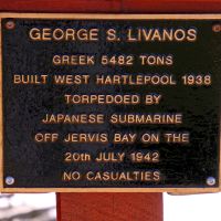 "Ship George L Livanos" Memorial Plaque Located Along the Centaur and Merchant Marine Memorial Walkway