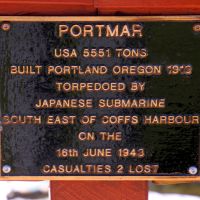 "Ship Portmar" Memorial Plaque Located Along the Centaur and Merchant Marine Memorial Walkway