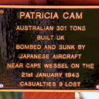 "Ship Patricia Cam" Memorial Plaque Located Along the "Centaur" and Merchant Marine Memorial Walkway
