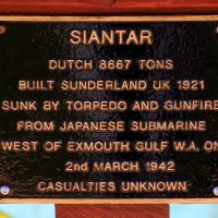 "Ship Siantar" Memorial Plaque Located Along the "Centaur" and Merchant Marine Memorial Walkway