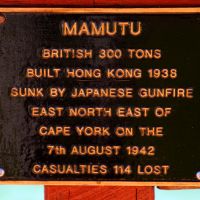 "Ship Mamutu" Memorial Plaque Located Along the "Centaur" and Merchant Marine Memorial Walkway