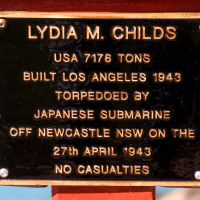 "Ship Lydia M. Childs" Memorial Plaque Located Along the "Centaur" and Merchant Marine Memorial Walkway