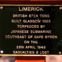 "Ship Limerick" Memorial Plaque Located Along the "Centaur" and Merchant Marine Memorial Walkway