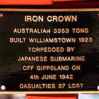 "Ship Iron Crown" Memorial Plaque Located Along the "Centaur" and Merchant Marine Memorial Walkway
