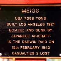 "Ship Meigs" Memorial Plaque Located Along the "Centaur" and Merchant Marine Memorial Walkway