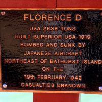 "Ship Florence D" Memorial Plaque Located Along the "Centaur" and Merchant Marine Memorial Walkway