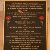 Currumbin Palm Beach RSL Cenotaph Rededication and Commemorative Plaque