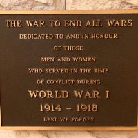 Currumbin Palm Beach RSL Cenotaph World War I 1914 - 1918 Commemorative Plaque