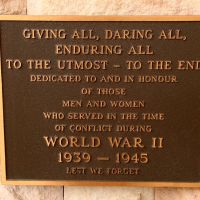 Currumbin Palm Beach RSL Cenotaph World War II 1939-1945 Commemorative Plaque