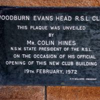 Woodburn and Evans Head RSL Memorial Club Building Dedication Plaque