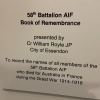 58th Bn AIF Book of Remembrance