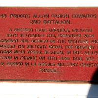 Private Edwards MM, 2nd Battalion Memorial Plaque