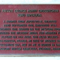 Private Crossingham MM, 33rd Battalion Memorial Plaque