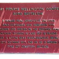 Private Cooper, 33rd Battalion Memorial Plaque