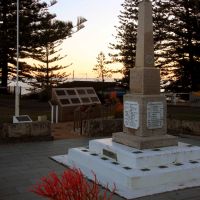 South West Rocks War Memorial Cenotaph at Sunrise with the World War II Memorial Walk in the Background