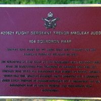 South West Rocks World War II Remembrance Walk, Flight Sergeant Judd Commemorative Plaque