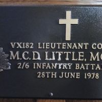 Lt Col MCD Little MC Memorial Plaque