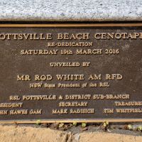 Pottsville Beach Cenotaph rededication plaque
