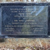 The Anzac Park dedication plaque
