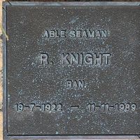 The individual plaque commemorating 23662 Able Seaman Rob Edward Knight