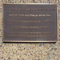 The Battle for Australia Memorial plaque
