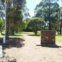 Stone War Memorial - Flag pole - seat