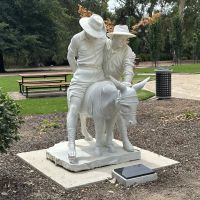 Simpson and his donkey marble statue