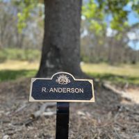 Robert Anderson memorial plaque. Avenue of honor, Moonambel. 
