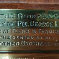 Pte George Edward Jeffs Memorial plaque