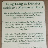 Lang Lang & District Soldiers Memorial Hall