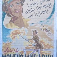 Women's Land Army artwork on building