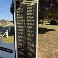 Ganmain Memorial Arch, Roll of Honour inner LH side