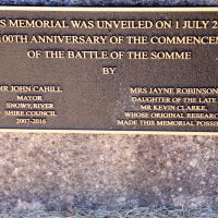 Berridale New War Memorial Dedication Plaque