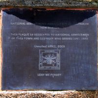Jindabyne War Memorial National Service Commemorative Plaque Located in Banjo Patterson Park
