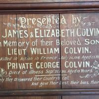 Colvin Family Honour Board in memory of sons William and George
