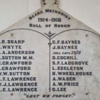 Bearii Methodist First World War Roll of Honor, now in the Strathmerton Public Hall