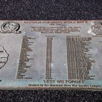 Merchant Ships Sunk During World War II Around the Australian Coast Plaque Located at Ocean View, Queenscliff Victoria