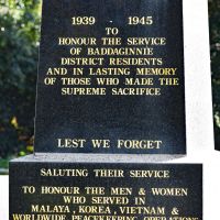 Plaque on back of column