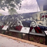 Right end of mural - early conflicts