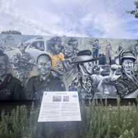 Left end of mural: Later conflicts